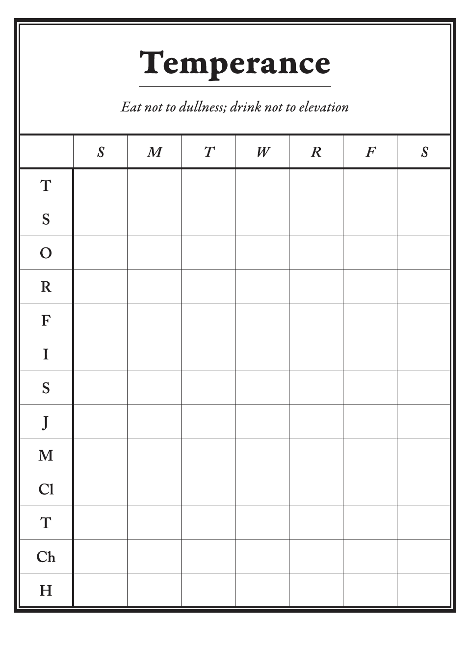 The Franklin Virtues Journal (Digital Printable Edition)
