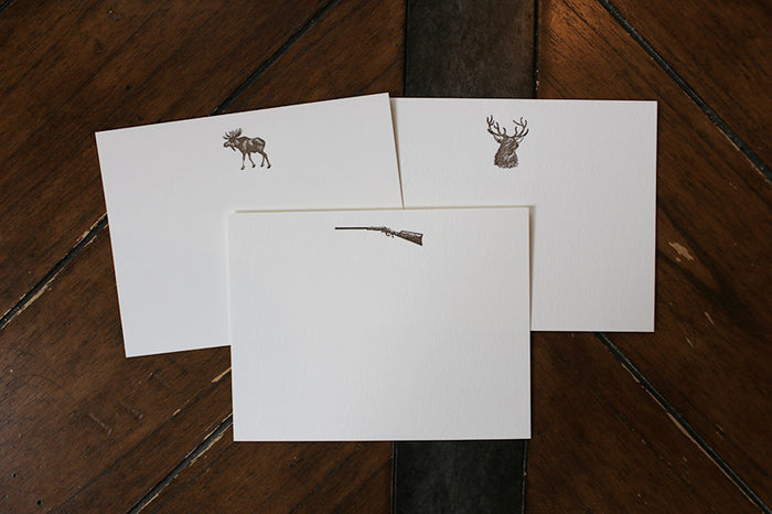 Men's Stationery: Deer, Moose, Rifle